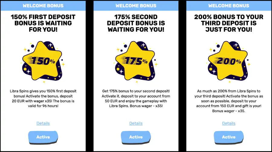 Libra Spins Welcome Bonus 